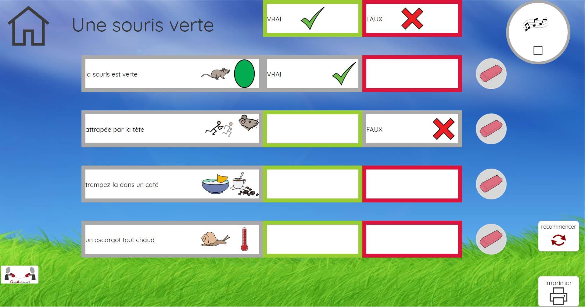 vrai faux une souris verte 1